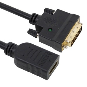 디옵텍 HDMI to DVI-D 듀얼 F/M 변환케이블, JUSTLINK LED HFDMC [블랙/0.2m]